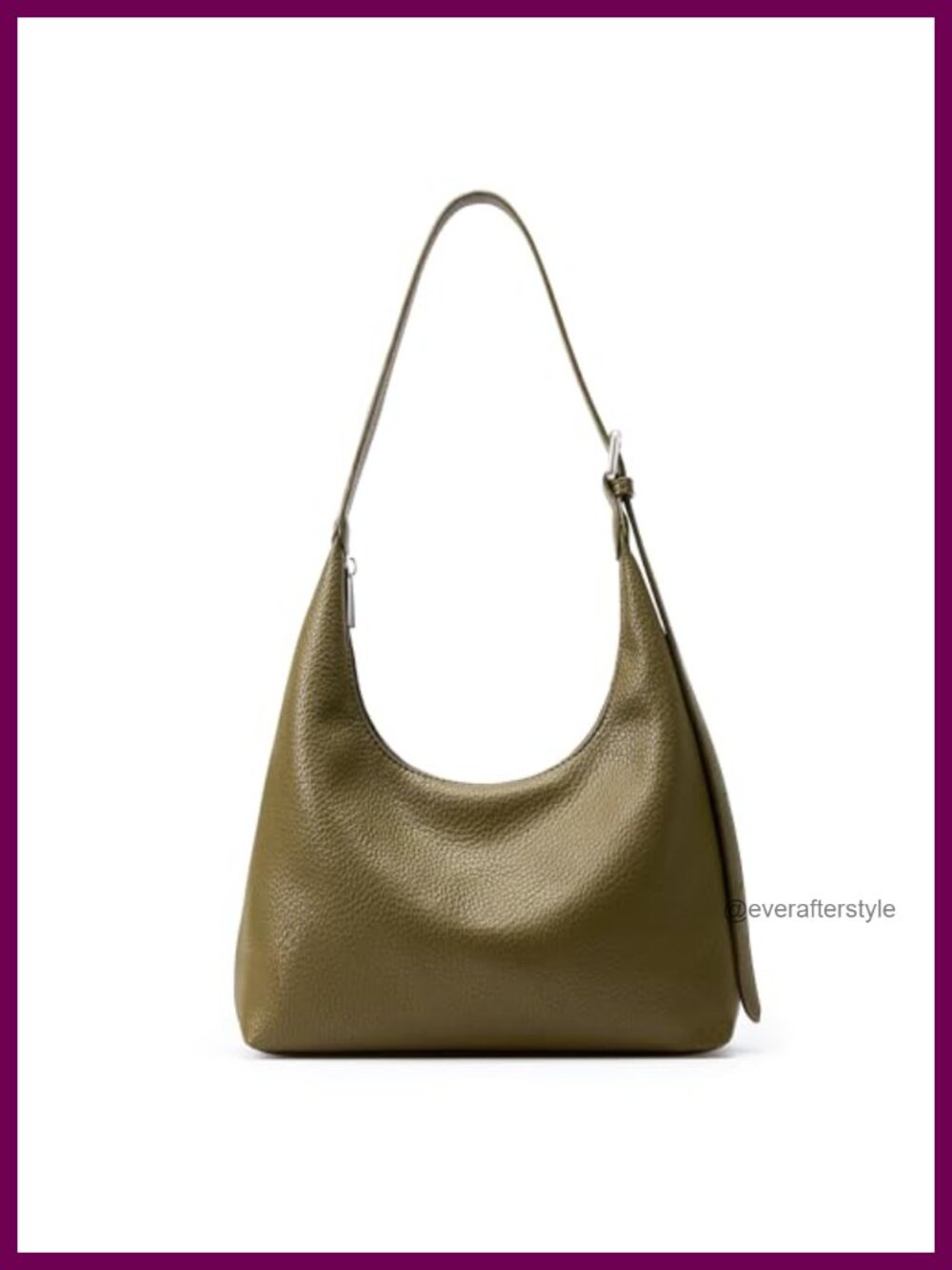 KALIDI Vegan Leather Crescent Hobo Tote Adjustable Strap Zipper Handbag